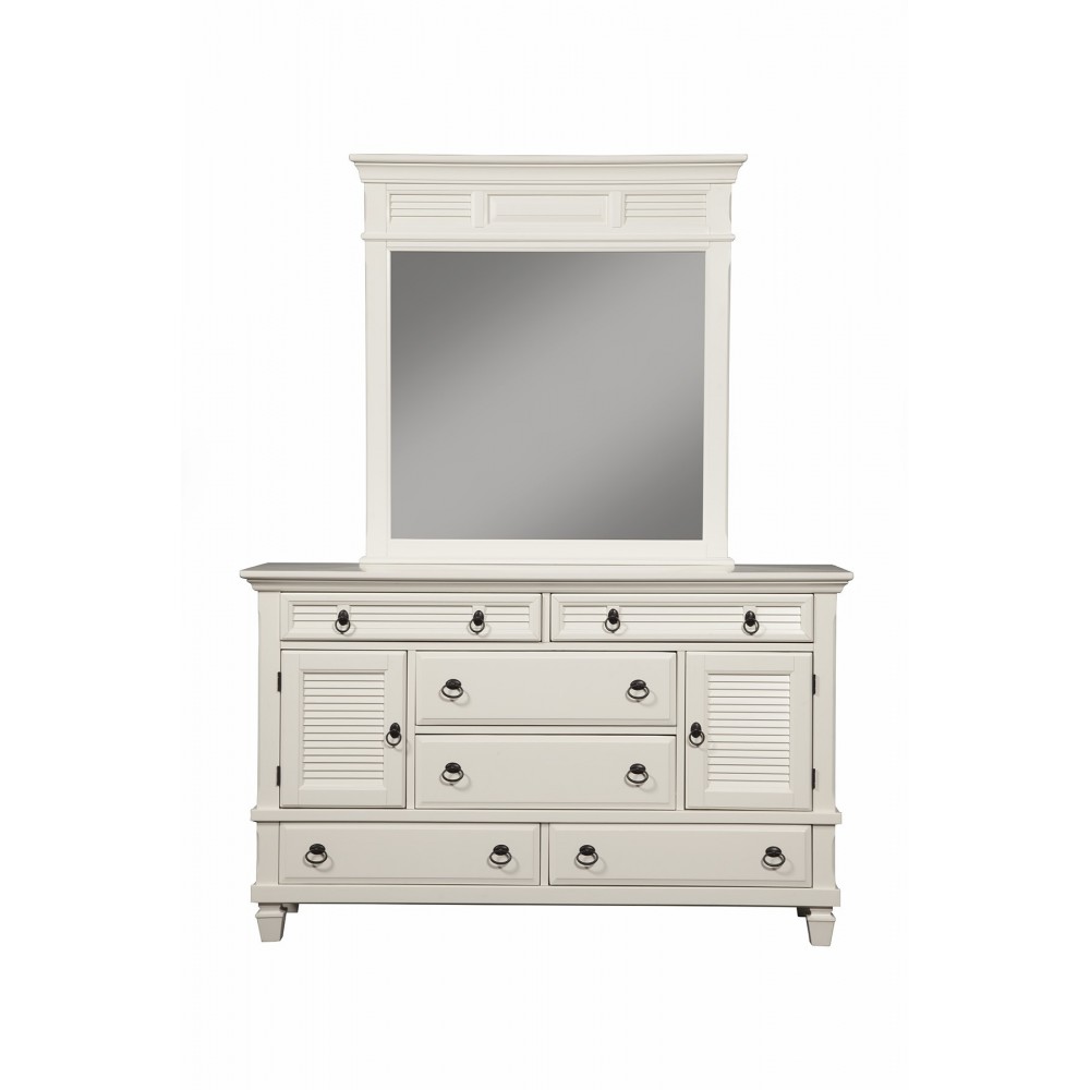 Winchester 6 Drawer Dresser w/2 Cabinets, White