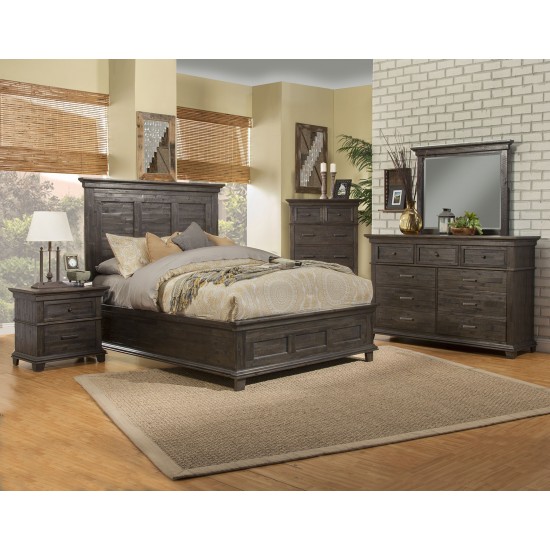 Newberry Queen Panel Bed, Salvaged Grey