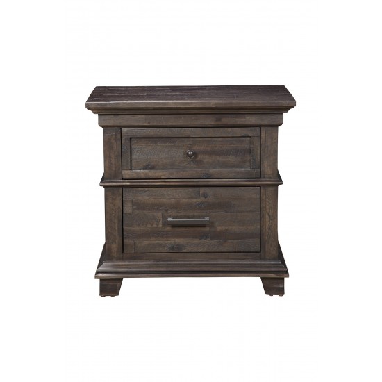 Newberry 2 Drawer Nightstand, Salvaged Grey