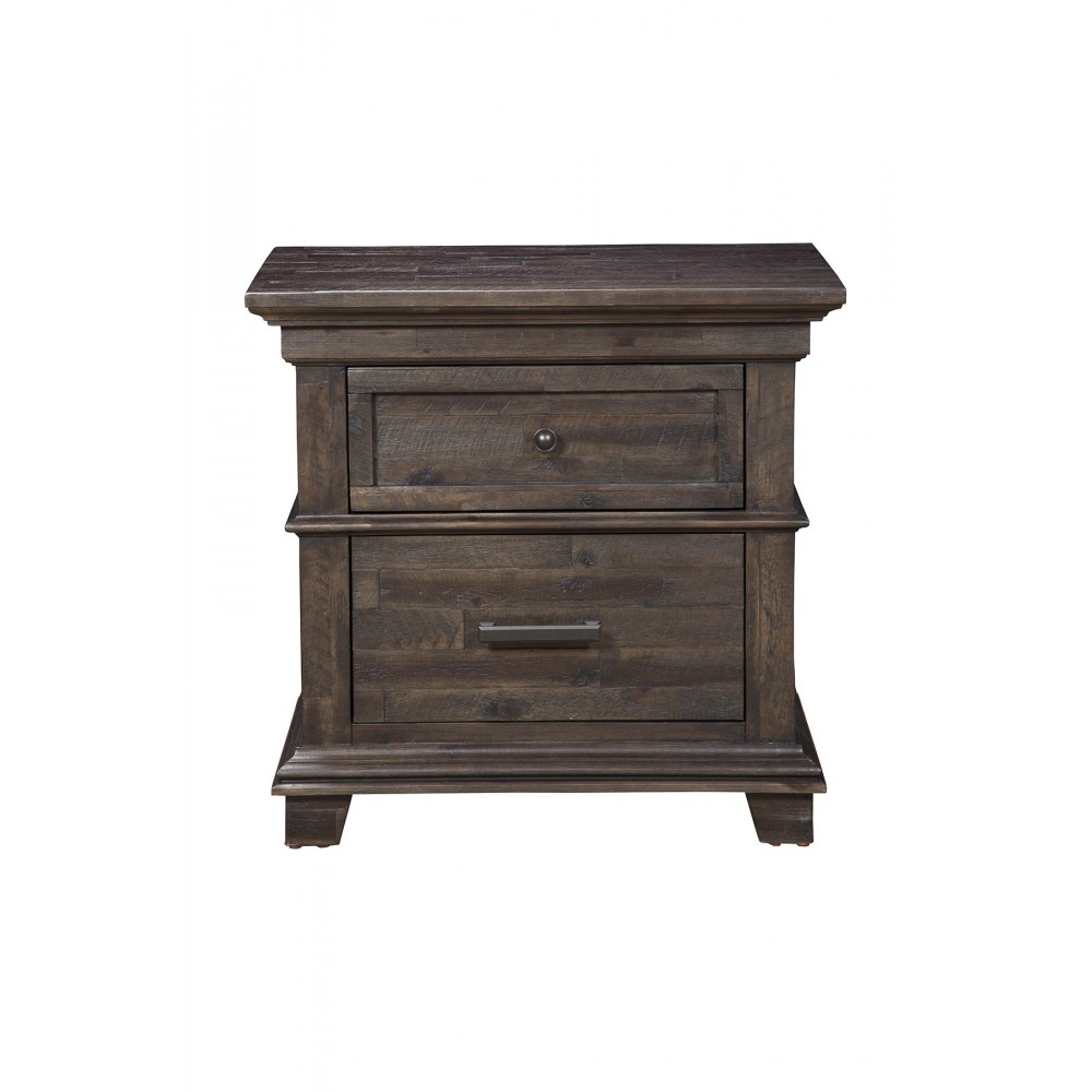 Newberry 2 Drawer Nightstand, Salvaged Grey