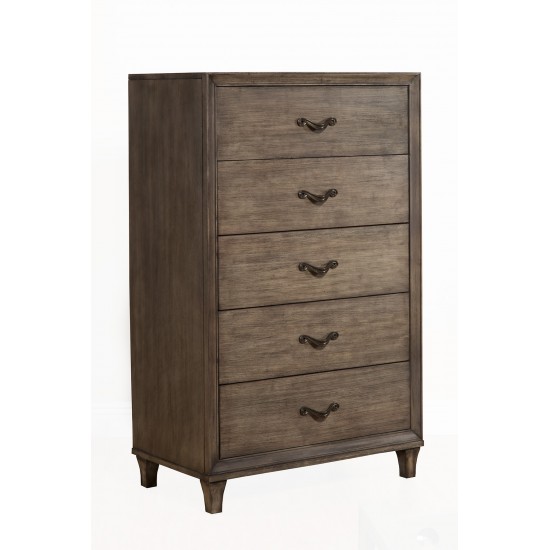 Charleston 5 Drawer Chest, Antique Grey