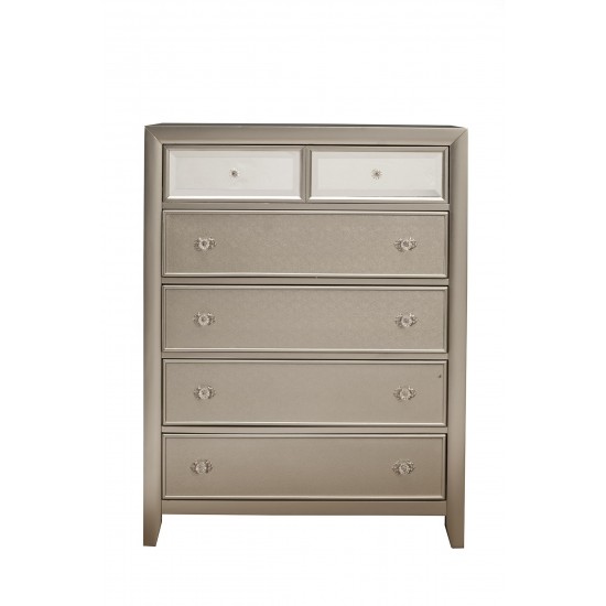 Silver Dreams 5 Drawer Chest, Silver