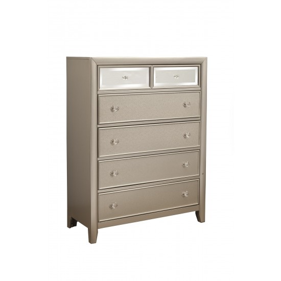 Silver Dreams 5 Drawer Chest, Silver