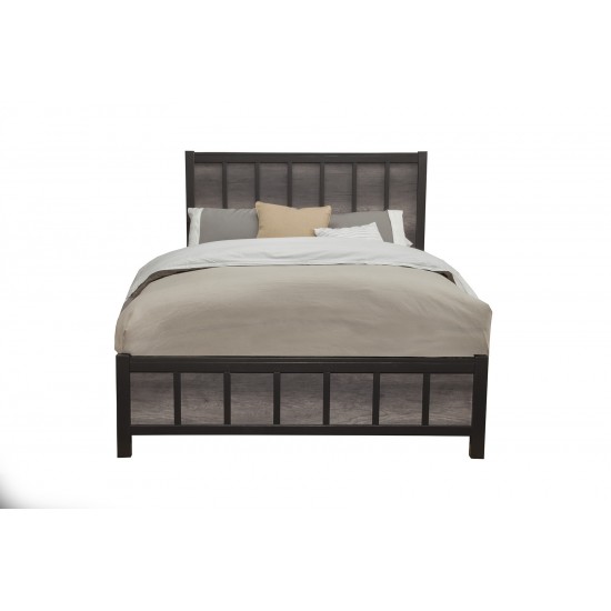 Monarch Standard King Panel Bed, Grey/Black