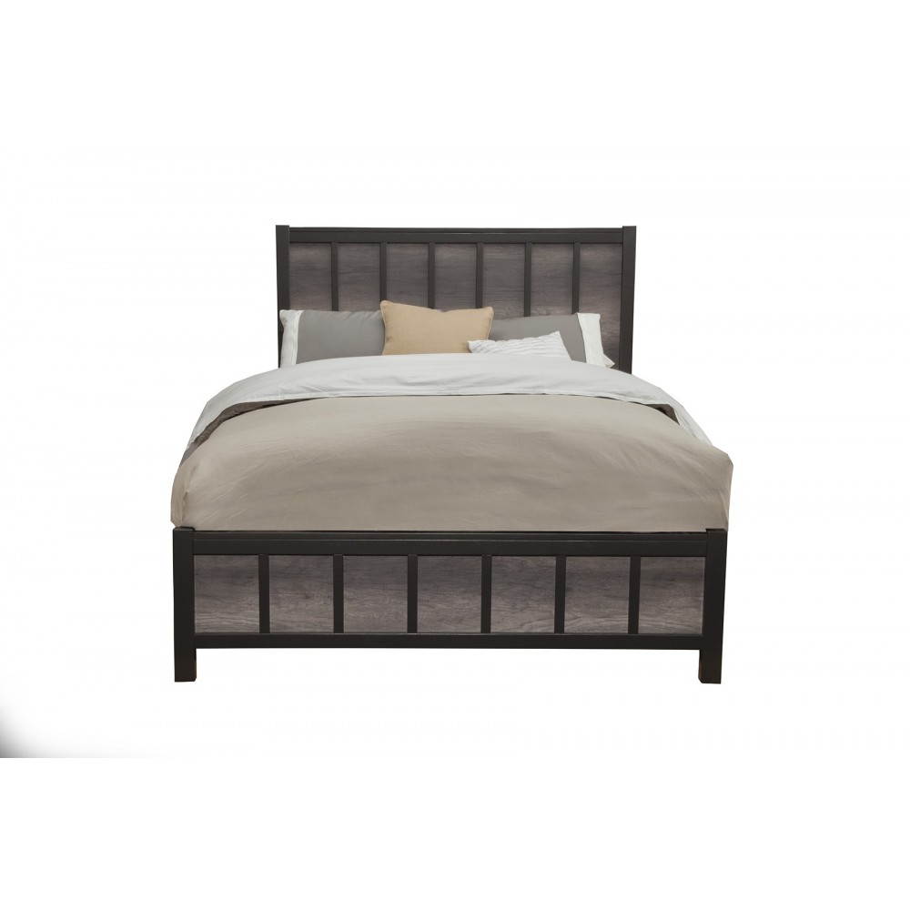 Monarch Standard King Panel Bed, Grey/Black Monarch Standard King Panel Bed, Grey/Black