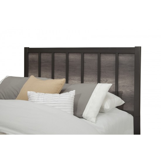 Monarch Standard King Panel Bed, Grey/Black