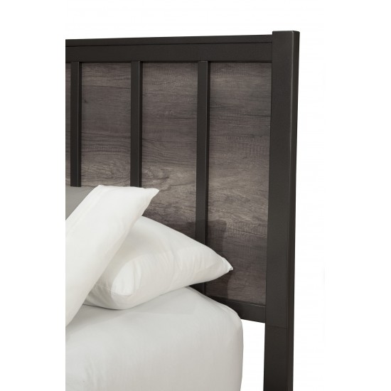 Monarch Standard King Panel Bed, Grey/Black