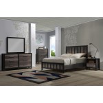 Monarch Standard King Panel Bed, Grey/Black