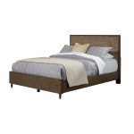 Brown Pearl Queen Platform Bed, Brown Bronze