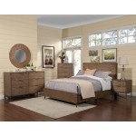 Brown Pearl Queen Platform Bed, Brown Bronze