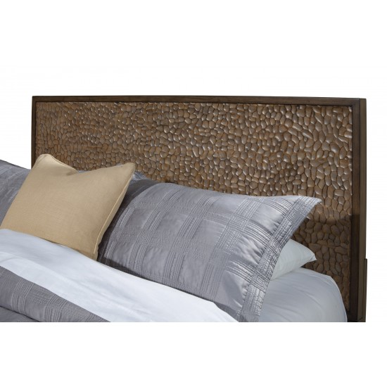 Brown Pearl California King Headboard, Brown Bronze