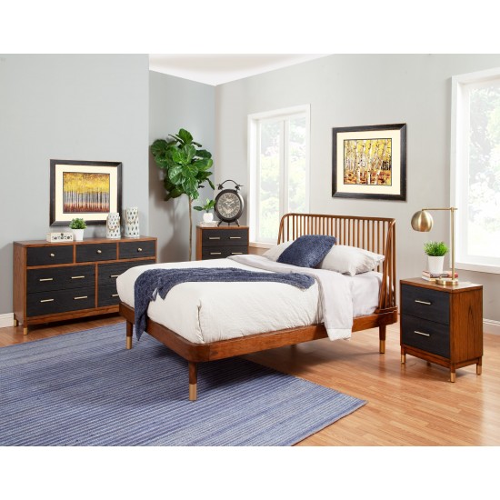 Belham Queen Platform Bed, Dark Walnut