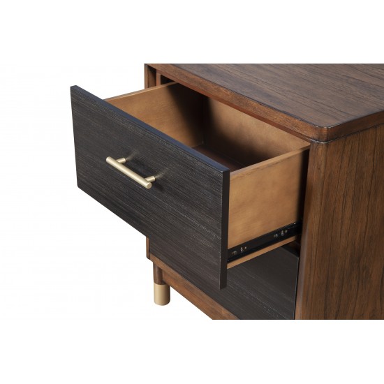 Belham 2 Drawer Nightstand, Dark Walnut