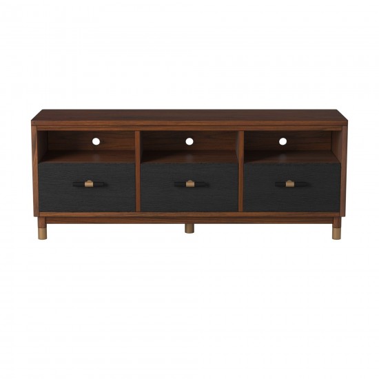 Belham 3 Drawer TV Console, Dark Walnut