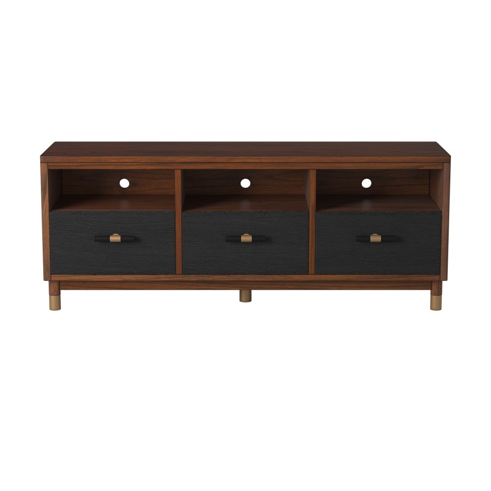 Belham 3 Drawer TV Console, Dark Walnut