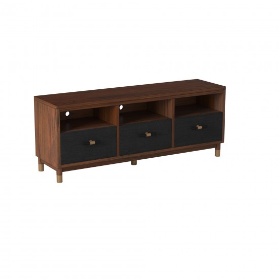 Belham 3 Drawer TV Console, Dark Walnut