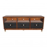 Belham 3 Drawer TV Console, Dark Walnut