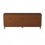 Belham 3 Drawer TV Console, Dark Walnut