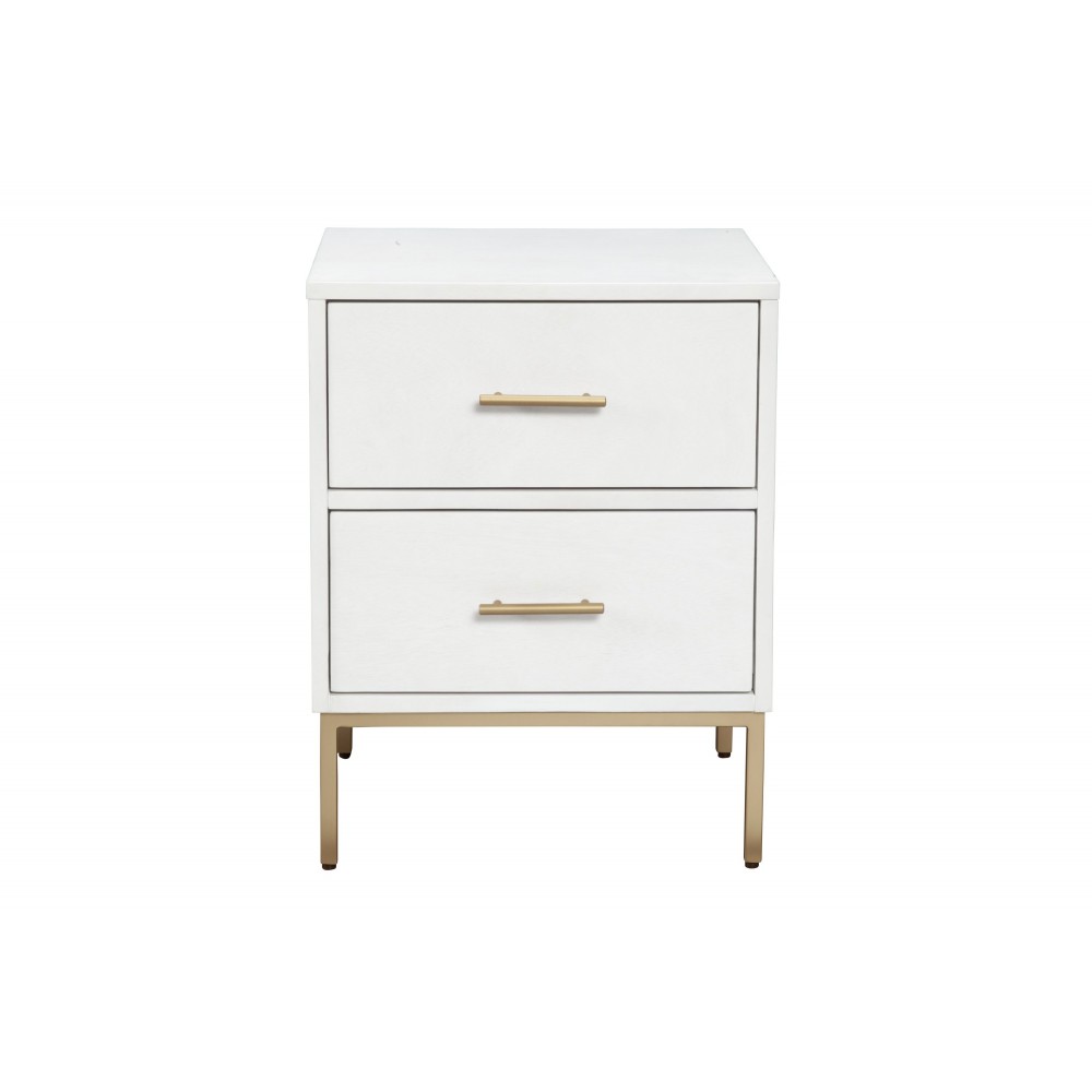 Madelyn Two Drawer Nightstand, White