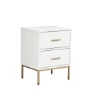 Madelyn Two Drawer Nightstand, White