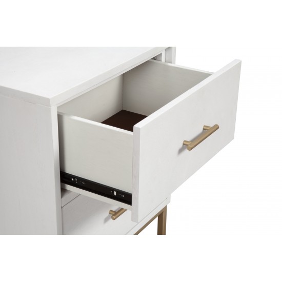 Madelyn Two Drawer Nightstand, White