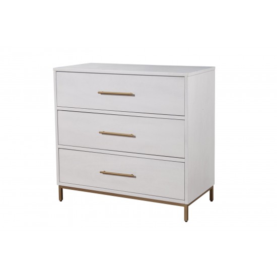 Madelyn Three Drawer Small Chest, White