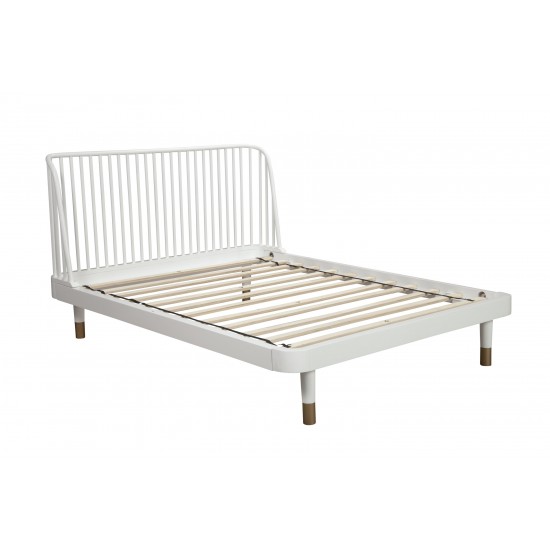 Madelyn Queen Slat Back Platform Bed, White