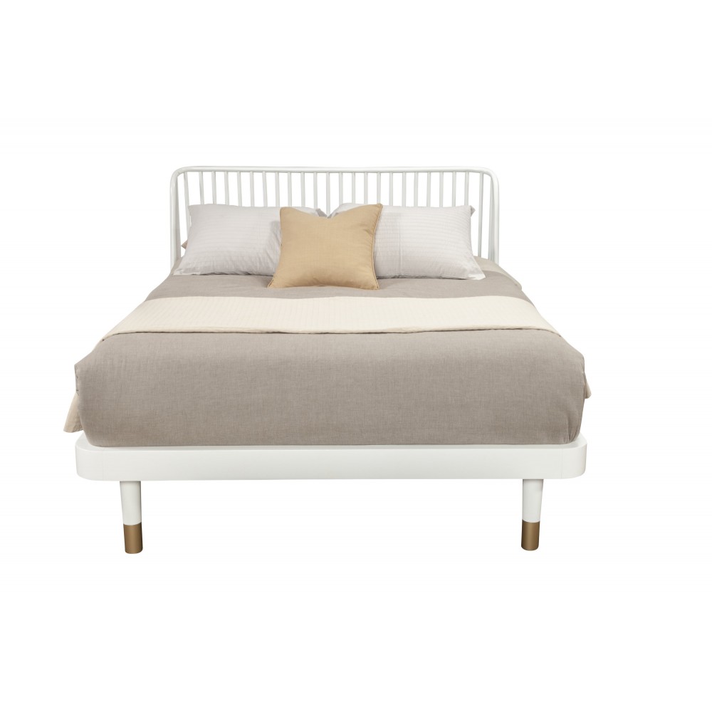 Madelyn California King Slat Back Platform Bed, White