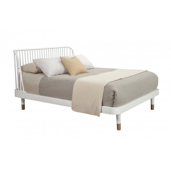 Madelyn California King Slat Back Platform Bed, White