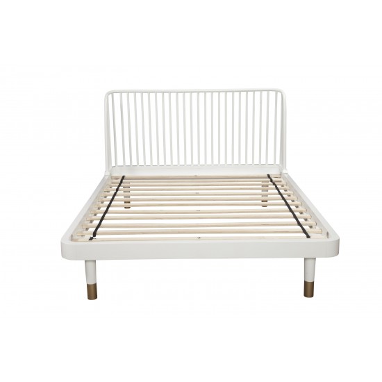 Madelyn Standard King Slat Back Platform Bed, White