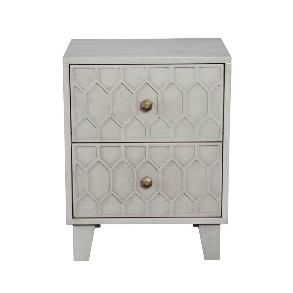 Denver Two Drawer Nightstand, Gray