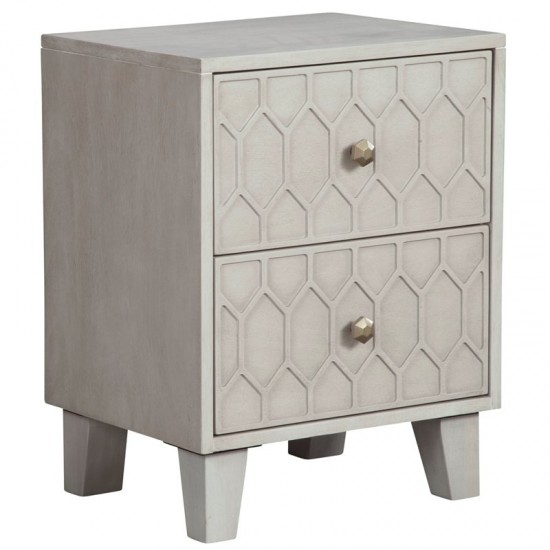 Denver Two Drawer Nightstand, Gray