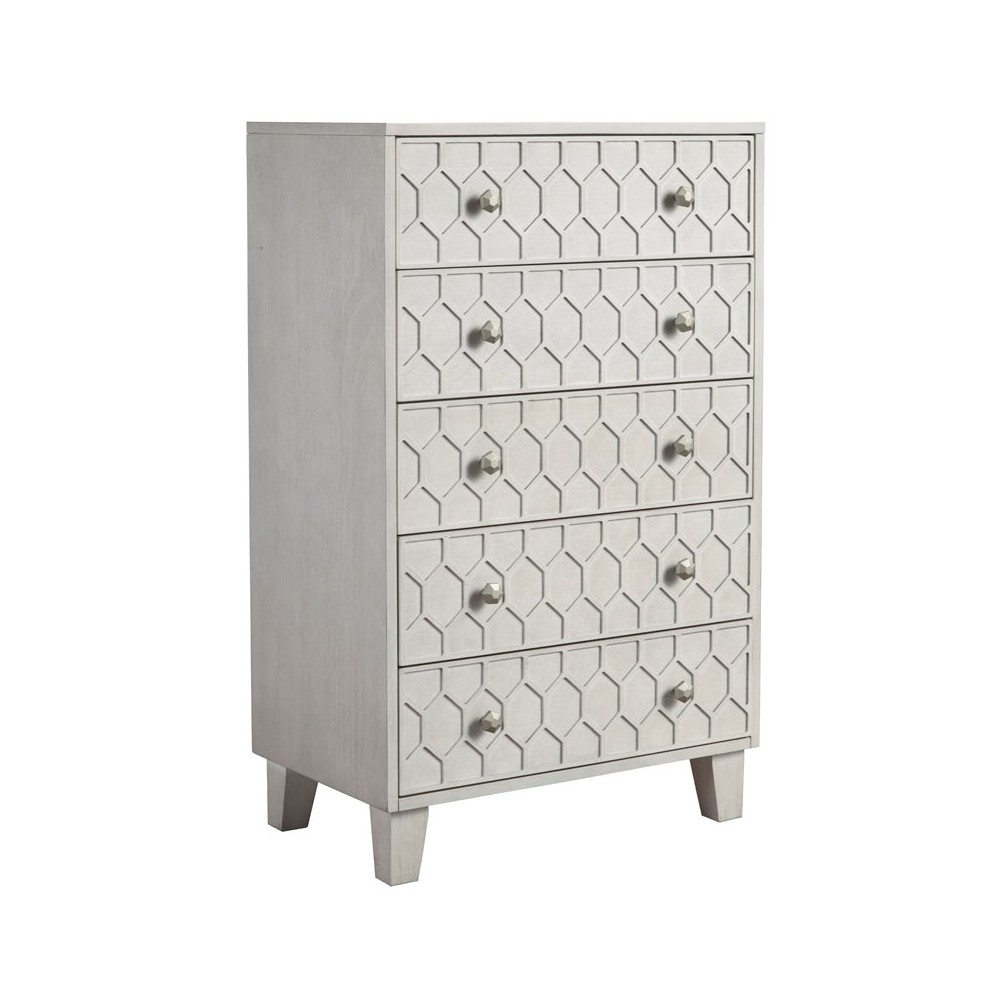 Denver Five Drawer Chest, Gray