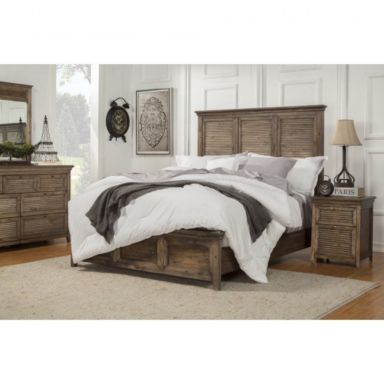 Remington 2 Drawer Nightstand, Aged Pine