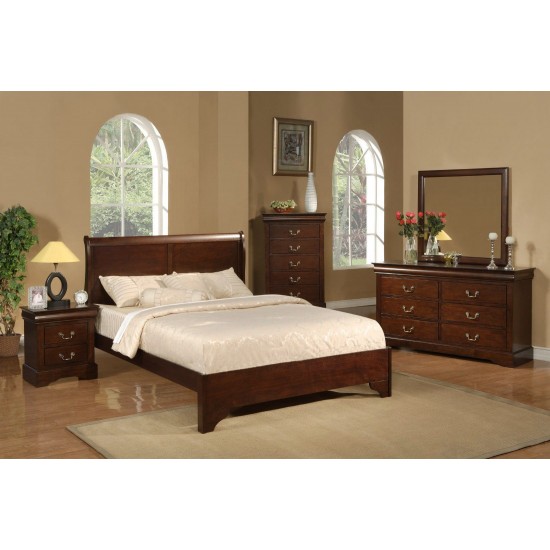 West Haven California King Low Footboard Sleigh Bed, Cappuccino