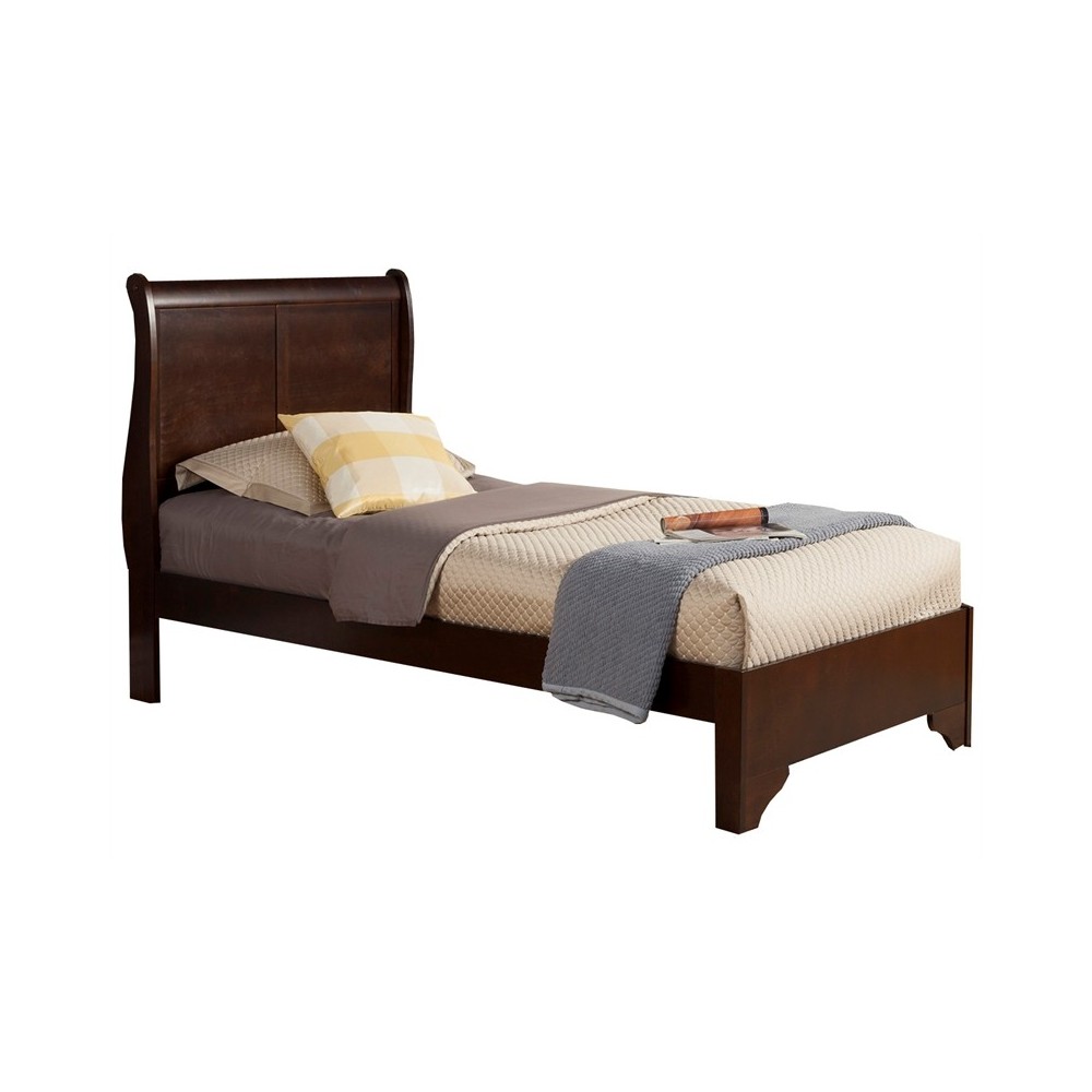 West Haven Twin Low Footboard Sleigh Bed, Cappuccino