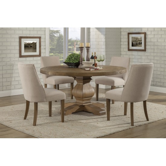 Kensington Set of 2 Upholstered Parson Chairs, Reclaimed Natural
