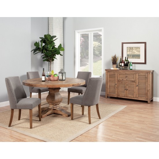KensingtonSet of 2 Upholstered Parson Chairs, Dark Grey