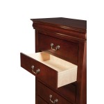 Louis Philippe II 5 Drawer Tall Boy Chest, Cherry