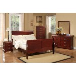 Louis Philippe II 5 Drawer Tall Boy Chest, Cherry