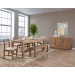 Aiden Fixed Top Dining Table, Weathered Natural