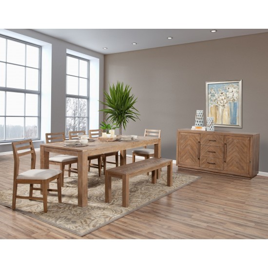 Aiden Fixed Top Dining Table, Weathered Natural