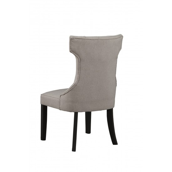 Manchester Set of 2 Upholstered Side Chairs, Light Grey/Black