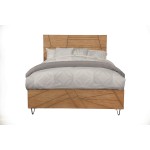 Trapezoid Standard King Panel Bed, Cerused Wheat