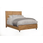 Trapezoid Standard King Panel Bed, Cerused Wheat