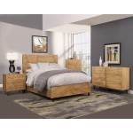 Trapezoid Standard King Panel Bed, Cerused Wheat