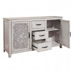 Aria Dresser with Cabinets & Drawers, Gray