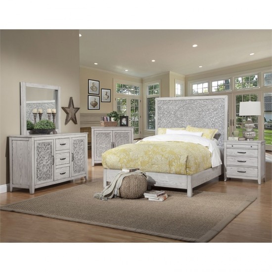 Aria Dresser with Cabinets & Drawers, Gray