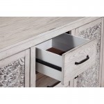 Aria Dresser with Cabinets & Drawers, Gray