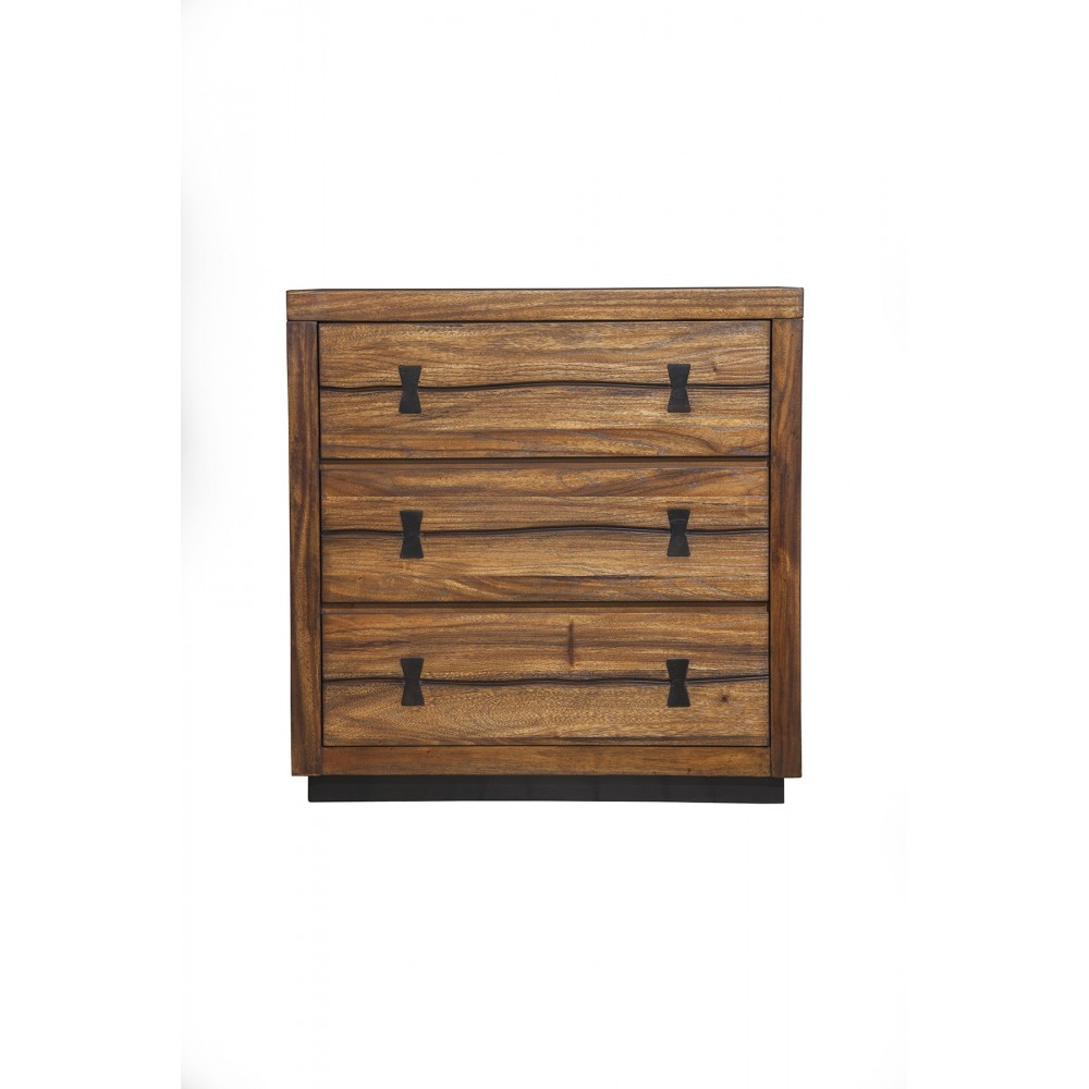 Live Edge 3 Drawer Small Chest, Tobacco